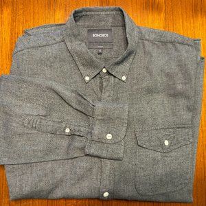 Bonobos Gray XL Slim Fit Casual Button Down Collar Shirt EUC
